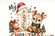 My First Christmas PNG, Cute Baby, a Seasonal Illustration by Coco Bloom (Thumbnail 1 of 3)