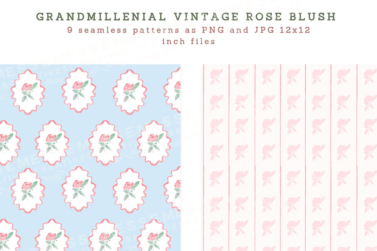 Vintage Grandmillenial Rose Blush, a Seasonal Illustration by Essem Creatives (Photo 5 of 9)