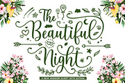 The Beautiful Night Script & Extras, a Script Font by Attract Studio (Thumbnail 1 of 10)