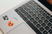 Laptop with Stickers Creation Mockup, a Mockup by Luuqas Design (Thumbnail 10 of 12)