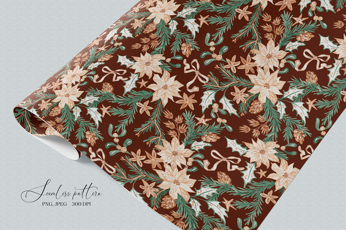 Christmas Botanicals Repeat Print, a Pattern Graphic by SirenaArt (Photo 20 of 21)