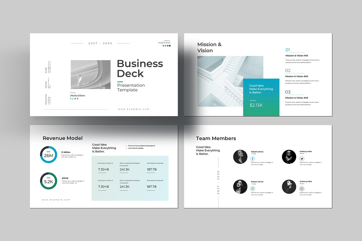 Business Deck White Grey Presentatio preview 5