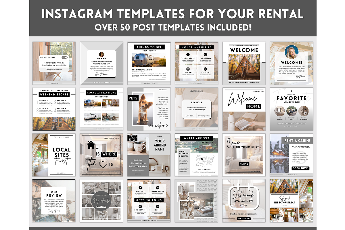 Instagram Post Templates for Airbnb, a Social Media Template by Templatables (Photo 3 of 12)