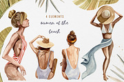Beach summer watercolor clipart, a Seasonal Illustration by Artcard Watercolor (Thumbnail 7 of 14)