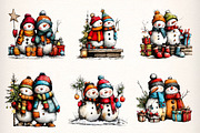 Winter Snowman Clipart PNG, an Illustration by Dream Creation (Thumbnail 5 of 7)