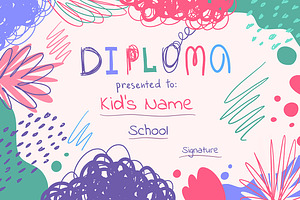 Diploma Template for Kids Concept