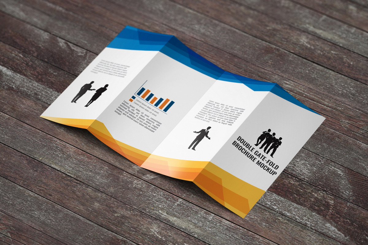 Double Gatefold Brochure Mockup, a Print Template by MassDream (Photo 6 of 10)