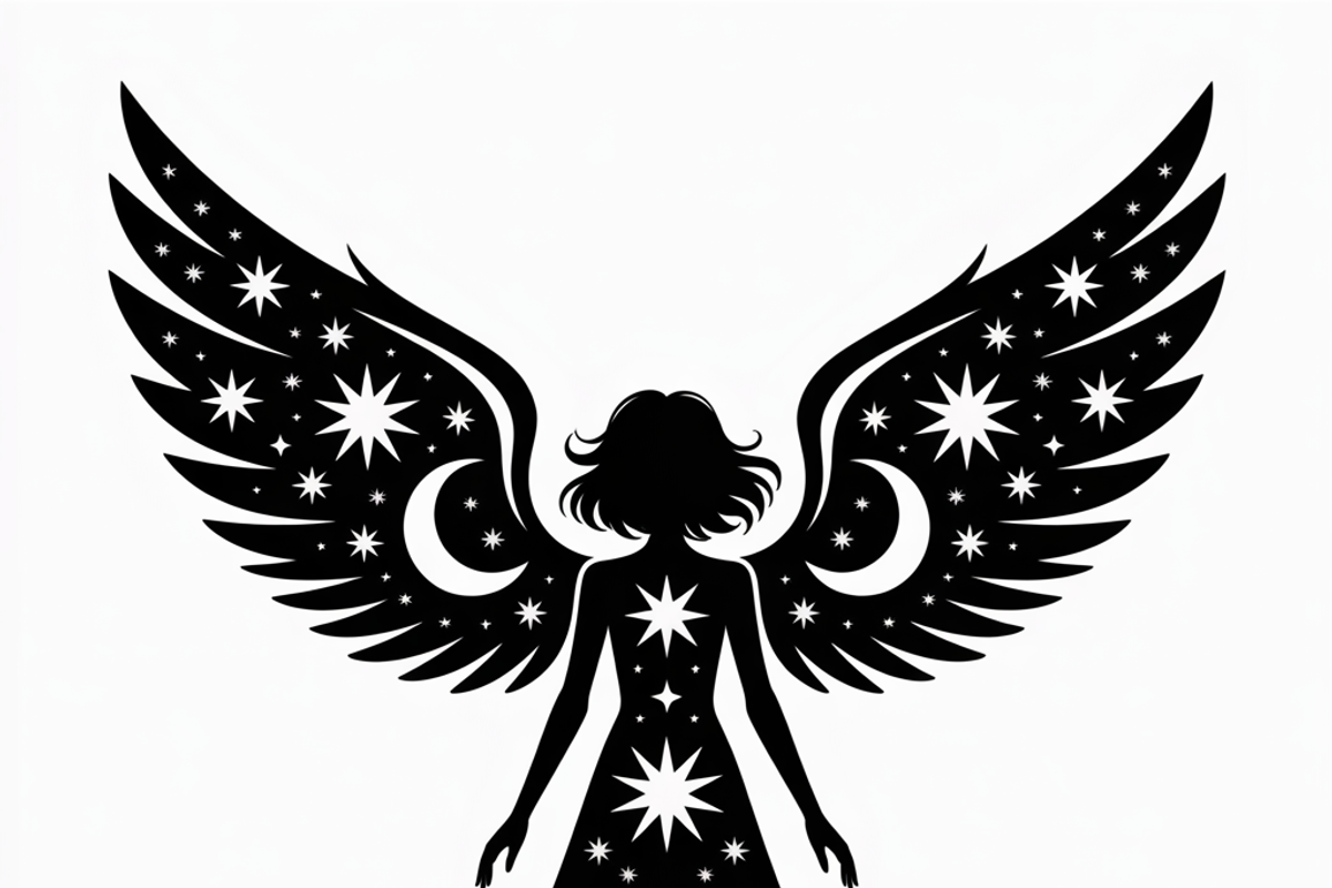 starry angel wings silhouette, an Illustration by Amazin_art (Photo 13 of 21)