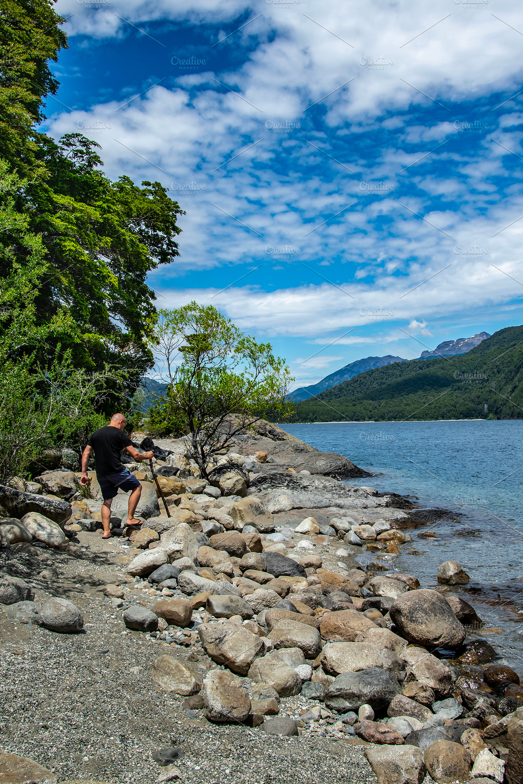 Beach at los alerces national park, chubut province, argentina,, a Nature Photo by DanFLCreativo