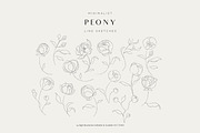 Minimalist Peony Line Sketches, a Decorative Illustration by Galerie Design Studio (Thumbnail 9 of 10)