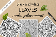 Black and white leaves patterns set, a Pattern Graphic by Graphic Magic (Thumbnail 1 of 5)