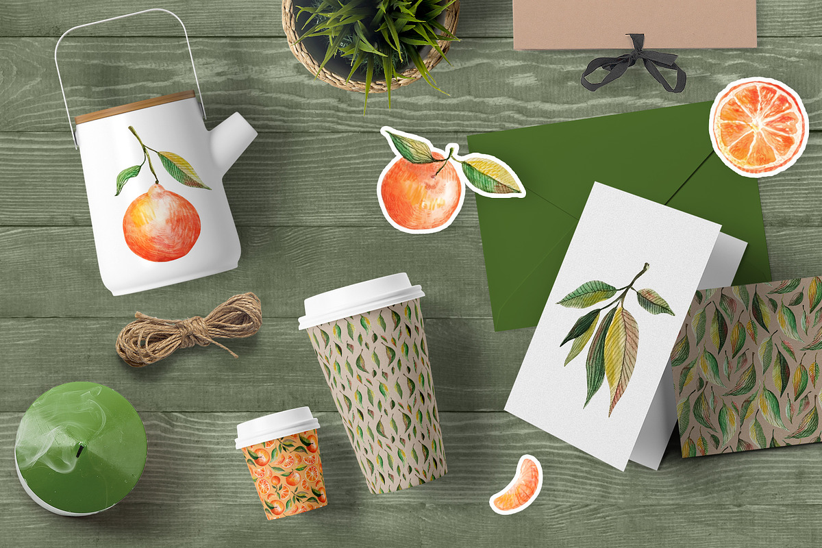 Watercolor Orange Fruit Clipart, a Food Illustration by Dina Guiter (Photo 9 of 10)