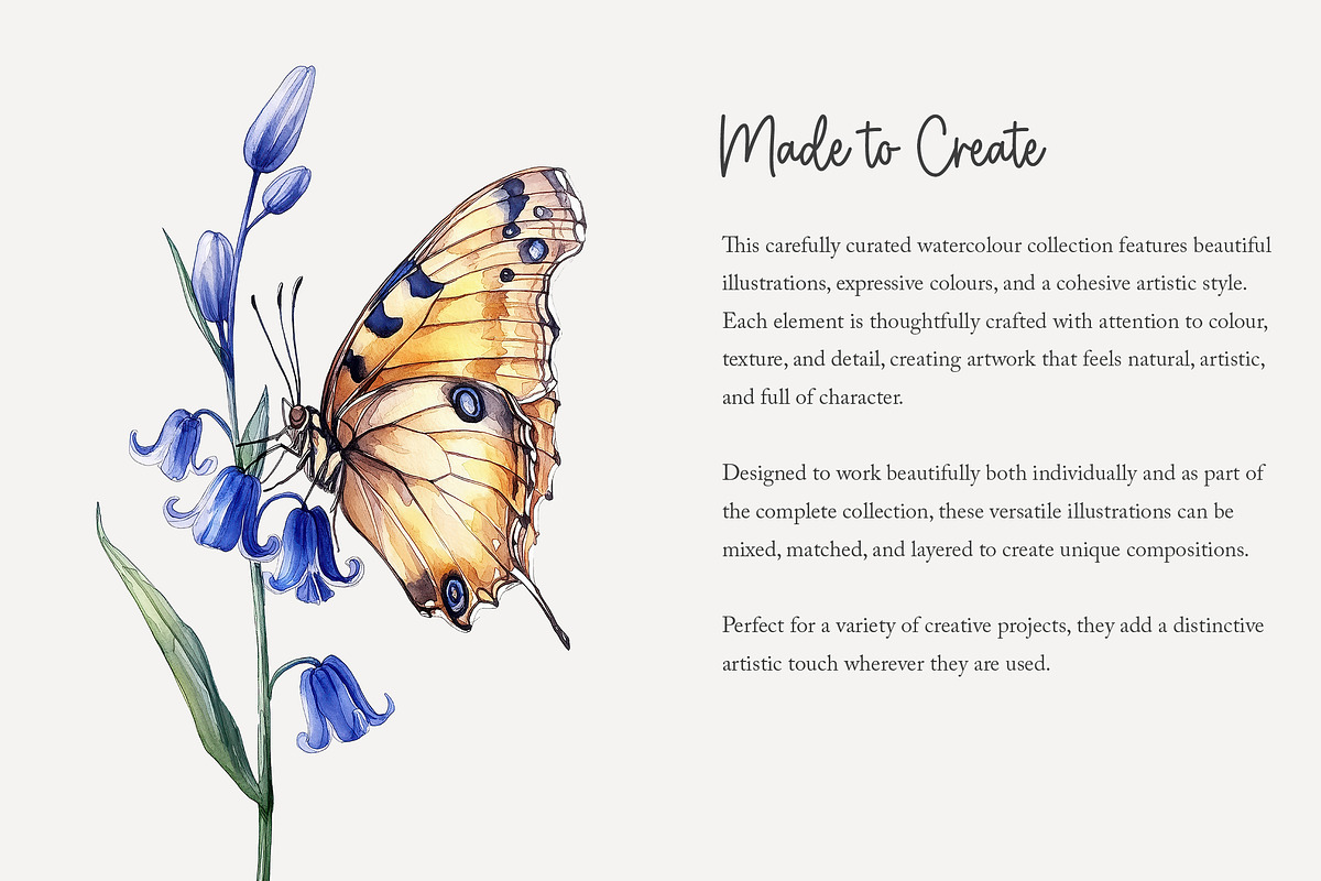 100 bluebell woods clip art, a Seasonal Illustration by Poppy Lane Studio (Photo 7 of 10)