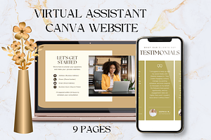 VIRTUAL ASSISTANT CANVA WEBSITE, a Marketing Template by Daring Digies