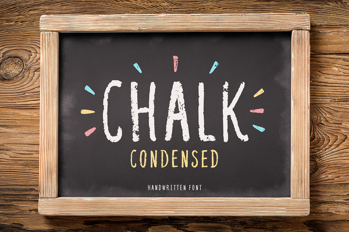 Chalk condensed font, a Script Font by Alex Gorka (Photo 1 of 6)