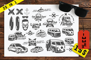25 in 1 Set of surf car and serfer 