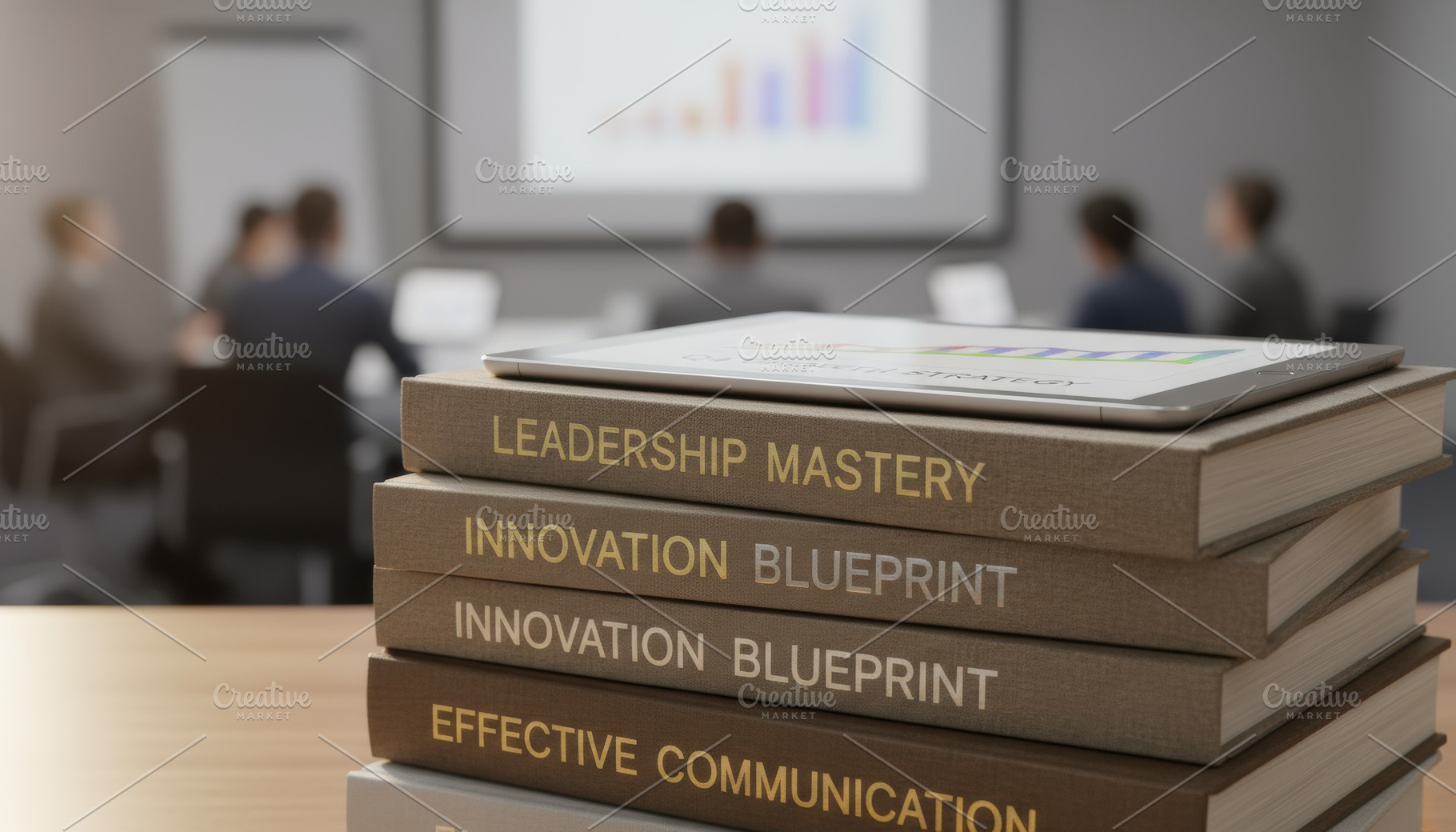 Leadership books and tablet in conference room, a School & Education Photo by Igor Tichonow