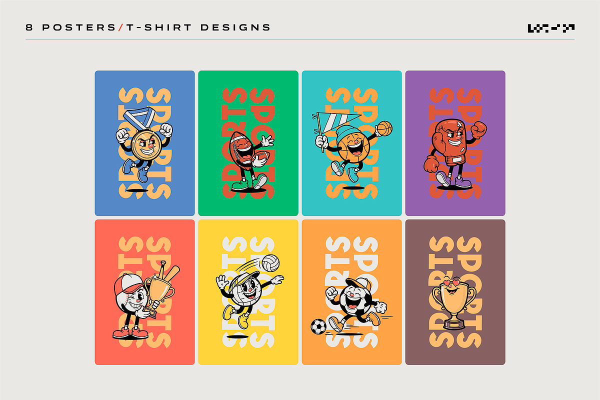Sports Retro Mascot Creator Pack, a Sport Illustration by LEONFABRIPRO (Photo 11 of 17)