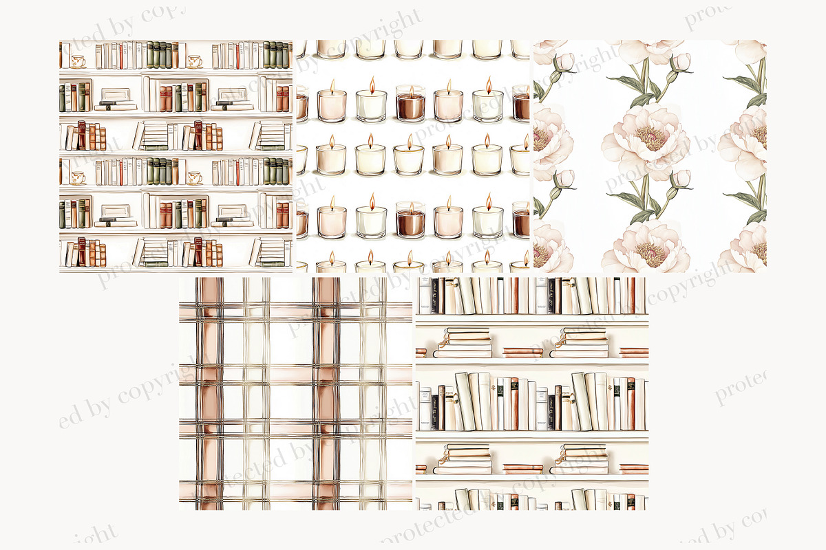 Book Lover Digital Paper, a Pattern Graphic by GlamArtZhanna (Photo 3 of 4)
