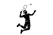 60 Badminton Player Smash Silhouette, a Person Illustration by Amazin_art (Thumbnail 30 of 42)