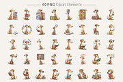 Bookworm Dog Sublimation PNG, an Animal Illustration by Artnoy (Thumbnail 2 of 18)