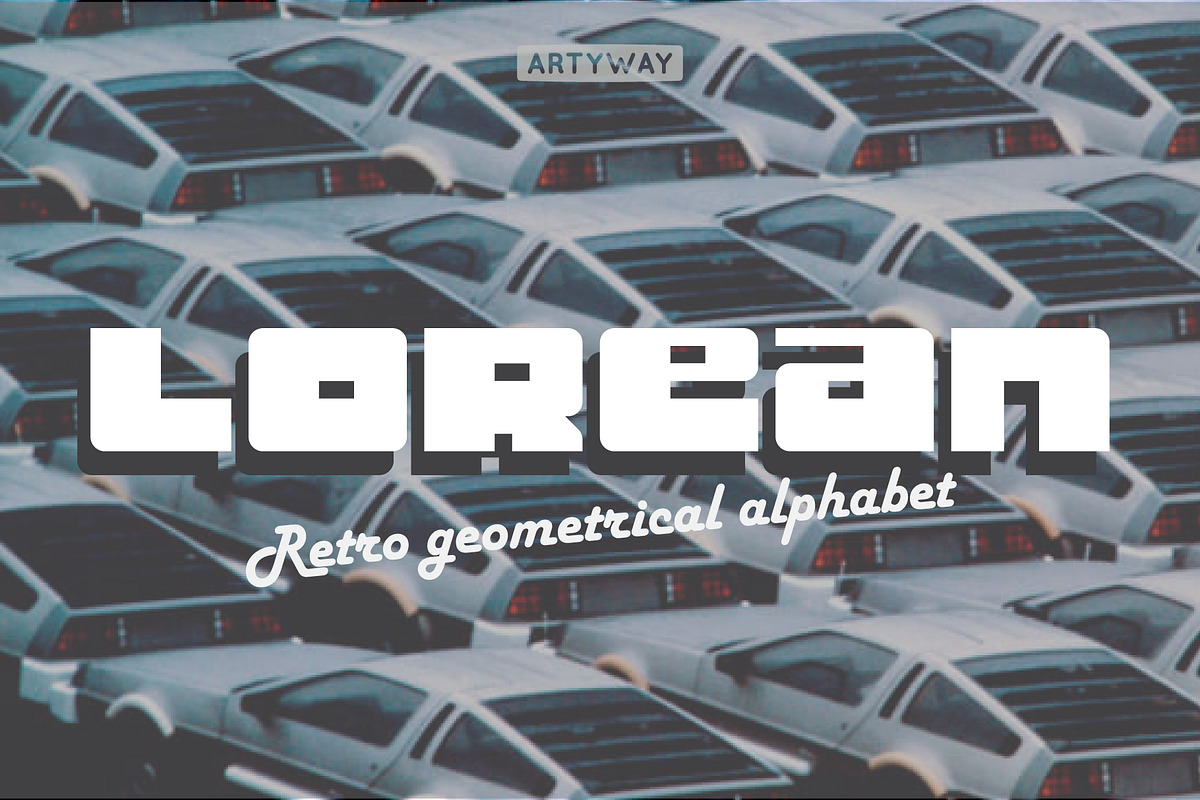 Lorean Headline Font, a Symbol Font by artyway (Photo 1 of 5)