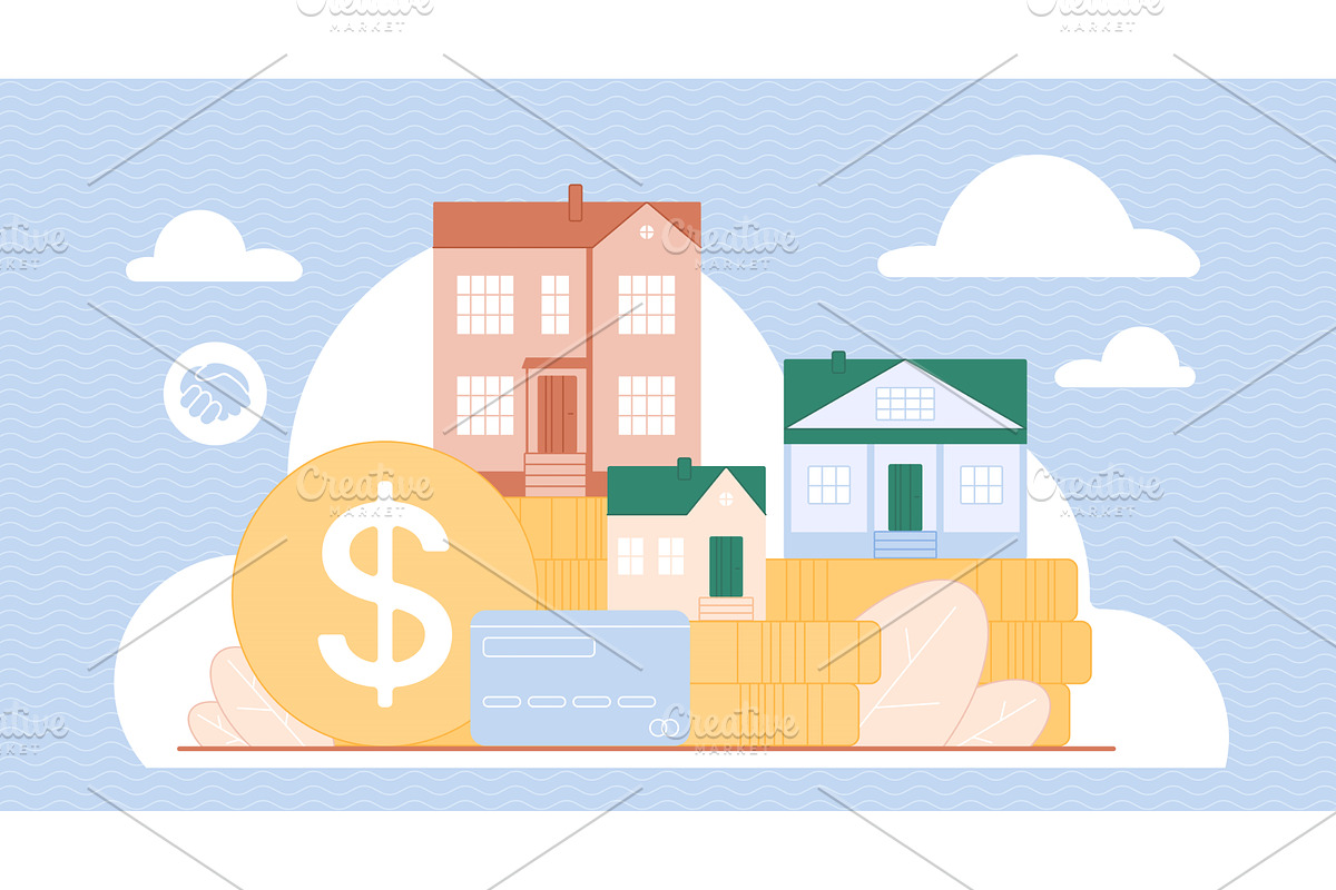 Real estate investment finance icons, an Illustration by Lemberg Vector