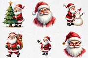 Cute Christmas Santa Clipart PNG, an Illustration by CrexoraLab (Thumbnail 2 of 5)