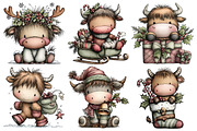 Whimsical Christmas Highland Cow, an Illustration by Pixels.Craft (Thumbnail 3 of 6)