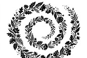 50 Elegant Floral Leaf Spiral Frame, a Decorative Illustration by Amazin_art (Thumbnail 4 of 41)