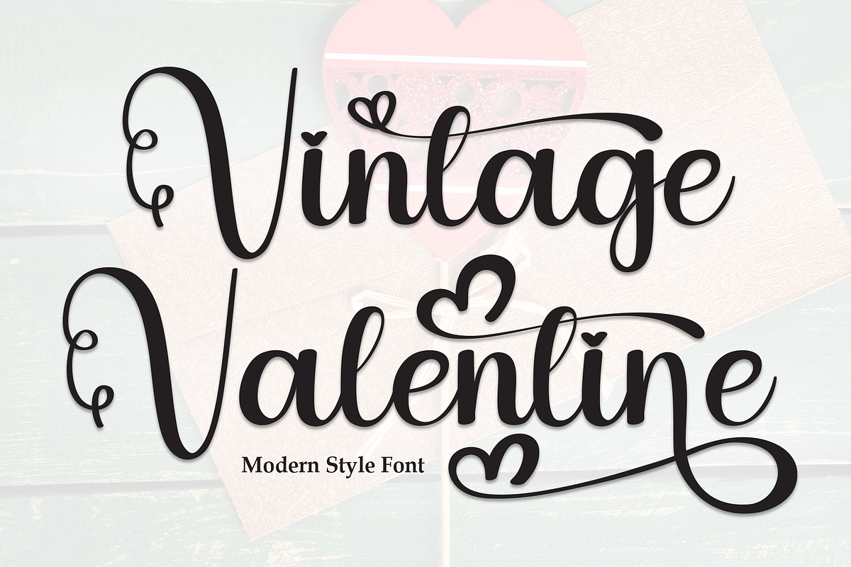 Vintage Valentine | Script Font, a Handwritten Font by Scratchones (Photo 1 of 9)