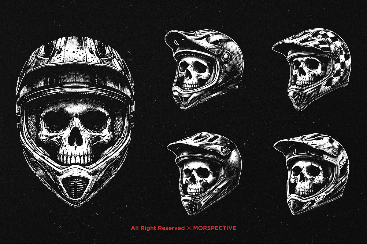 10 Bundle Dark Art Skull Motocross, an Illustration by Morspective (Photo 3 of 7)