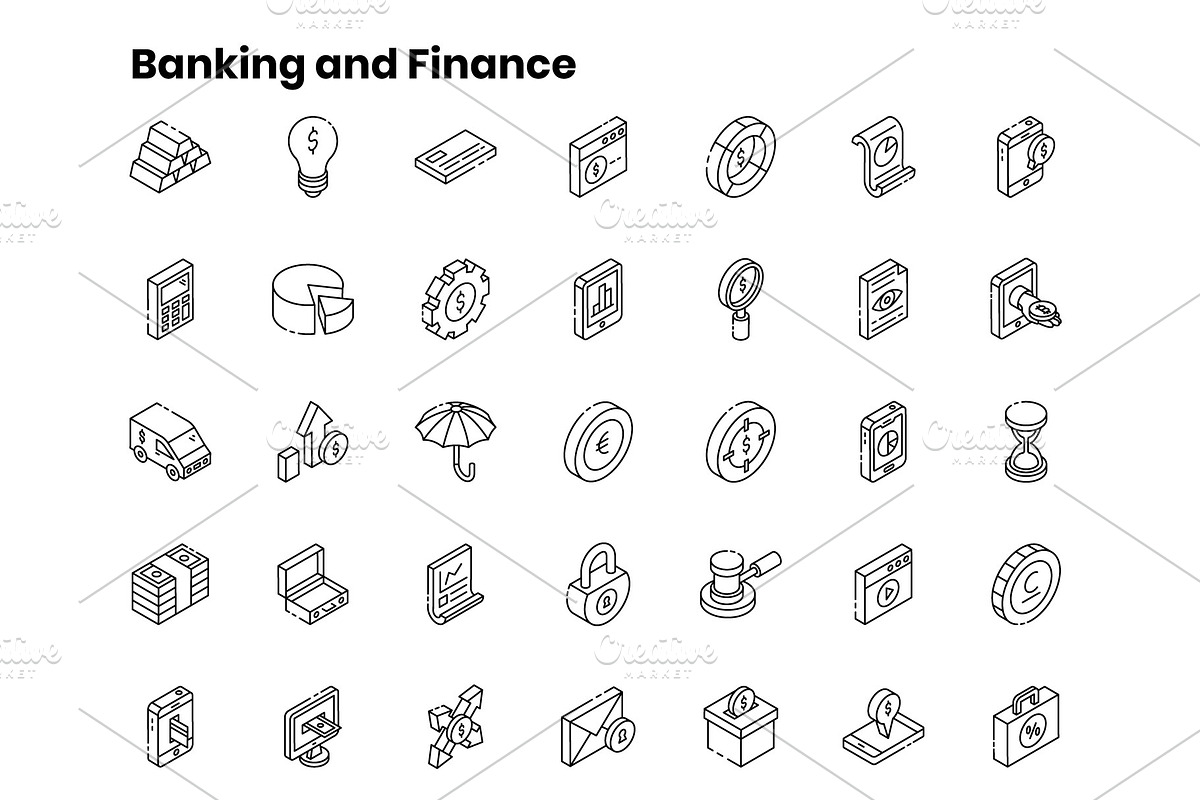 2000+ Isometric Icons Set, an Outline Icon by Brickclay (Photo 36 of 37)