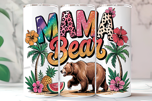 Mama Bear Summer Family Tumbler, a Background Photo by LamanAzalea