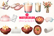 Watercolor Spa Day Clipart Bundle, an Illustration by CrexoraLab (Thumbnail 2 of 5)