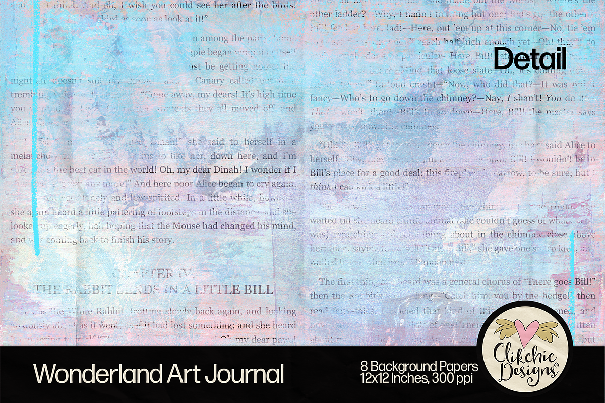 Wonderland Art Journal Backgrounds, a Texture Graphic by Clikchic Designs (Photo 7 of 10)