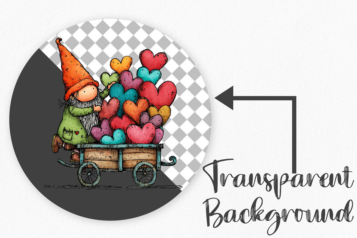 Watercolor Valentine Gnome Clipart, an Illustration by Canvas Craft (Photo 2 of 6)