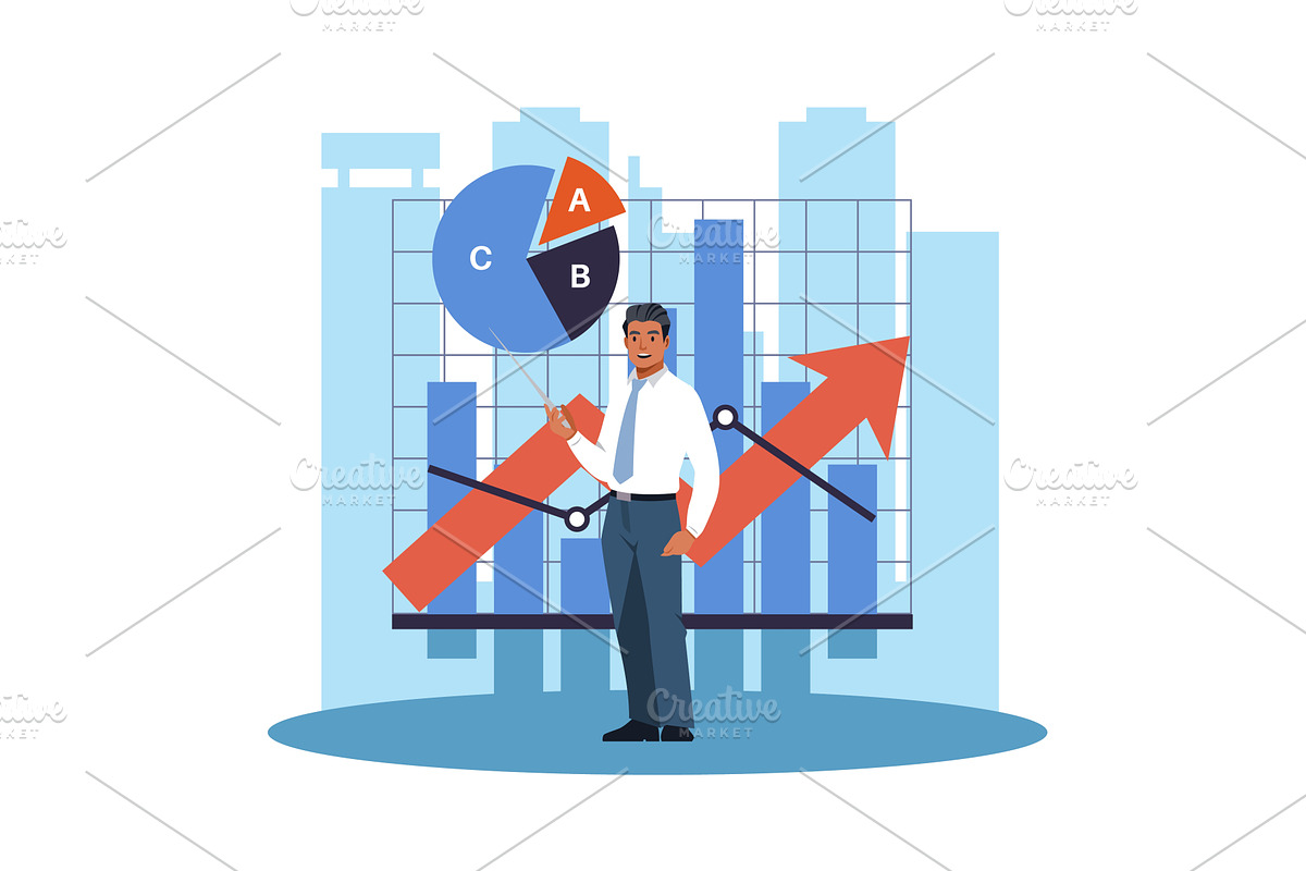 Analysis of results. Pie charts, a Finance Illustration by YummyBuum