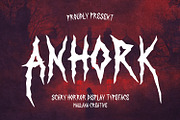 Anhork Bold Horror Display Font, a Blackletter Font by Maulana Creative (Thumbnail 1 of 7)