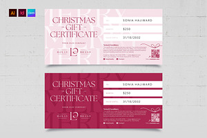 Christmas Gift Certificate Template, a Stationery Template by BrandPacks