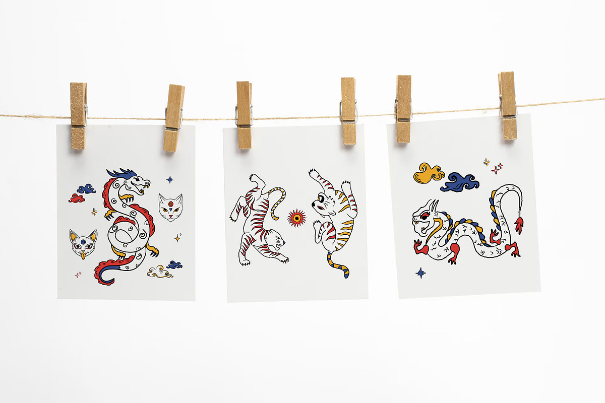 Asian Trip Bundle, a Decorative Illustration by Mariia Kovalchuk (Photo 4 of 16)