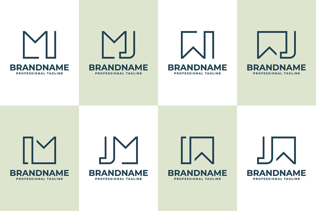 Letters MI IM MJ JM WI IW WJ JW Logo, a Branding & Logo Template by Pray Art Design Studio