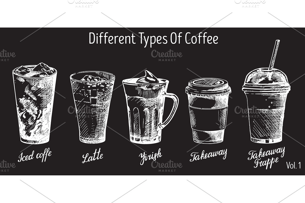 Vector vintage hand drawn coffee, a Food Illustration by Siberian Art