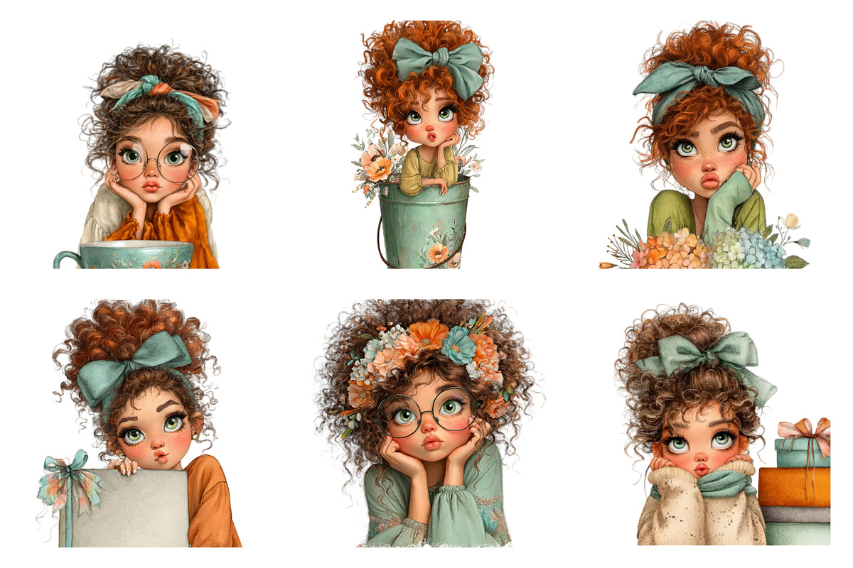 whimsical peeking girl clipart, a Transportation Illustration by SinaCreation (Photo 3 of 6)