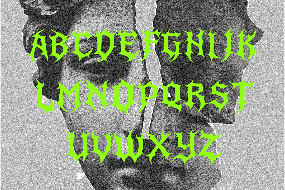 Vilaxus – Black Metal Font, a Blackletter Font by Nouric Design (Photo 2 of 3)