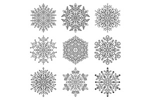 Set of Vector Snowflakes, a Texture Graphic by FineArtStudio