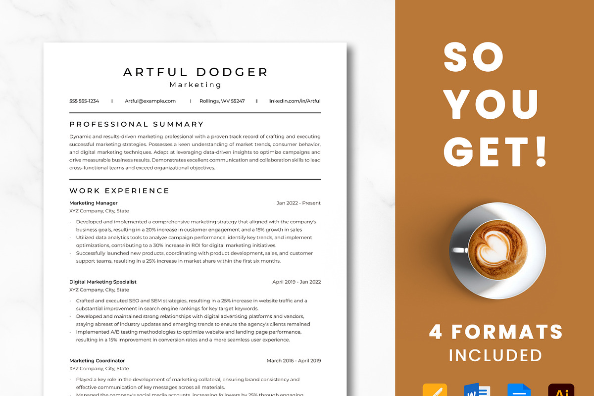 Marketing Resume Template preview 8