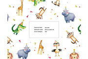 Safari animal birthday party pattern, a Pattern Graphic by Milatoo (Thumbnail 3 of 3)