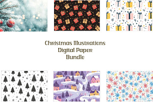Christmas Illustrations Gift Paper, an Illustration by VetalStock