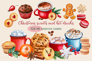 Christmas sweets and hot drinks